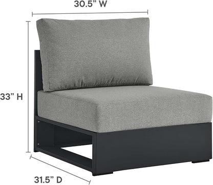 Modway Tahoe Aluminum Armless Patio Gray Modular Weather-Resistant - Image 3
