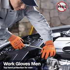 Schwer ProGuard Highest Level Cut Resistant Work Gloves PR3326 for Extreme Protection, ANSI A9 Cut Gloves with Reinforced Thumb, Non Slip, Non PFAS, Durable, Touch-screen, Orange 2 Pairs(XL)