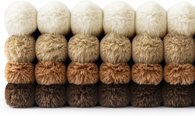 MIULEE Faux Fur Plush Decorative Throw Pillow Covers 20x20, Soft Boho Farmhouse - Image 3