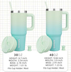 BJPKPK 40 oz Insulated Tumbler With Lid And Straw Stainless Steel Tumblers Cup With Handle For Women And Men,Mint