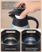 70 OZ Updated Thermal Coffee Carafe for keeping hot, 2 PCS Carafes for hot liquid, Insulated Coffee Carafe Stainless Steel Vacuum Thermal Pot for Coffee, Hot Water,Keep Hot 12 Hours (Blue+Blue)