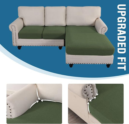 H.VERSAILTEX Sectional Couch Covers 3 Pieces Sofa Seat Cushion Covers L Shape - Image 7