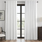 Beige White Linen blackout curtains 84 inch long 2 Panels 100% Black out Linen by Topfinel