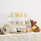 Coffee Mug Holder Wooden Cup Rack,3-Tier Acrylic Home Coffee Mug Display Rack for Kitchen Countertops, Coffee Bars, for Placing Mugs, Coffee Beans, Syrup, Cups, Stirrers ﻿
