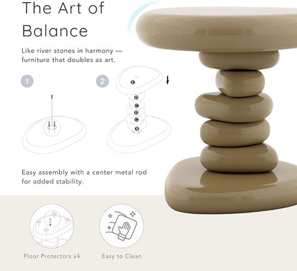 24/7 Shop at Home Kavren Modern 22-inch Oval Glossy Pedestal End Table - Image 4