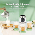 Maestri House Milk Frother, 21OZ Variable Temp and Froth Thickness Milk Frother and Steamer, Smart Touch Control Milk Warmer, Dishwasher Safe, Memory Function for Latte Cappuccino Hot Chocolate