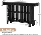 Tribesigns Black Large Home Bar Unit, 2-Tier Mini Bar Table Height Pub Table with Footrest, 63-Inch Modern Coffee Bar Cabinet for Home Kitchen, Bistro, Dining Room, Living Room