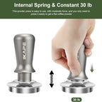 IKAPE 51mm Espresso Tamper, Premium Barista Coffee Tamper with Calibrated Spring Loaded, 100% Flat Stainless Steel Base Tamper for Espresso Machine