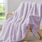 BEDELITE Striped Fleece Throw Blanket, Lavender Fog, Soft Cozy, Lightweight Warm by BEDELITE