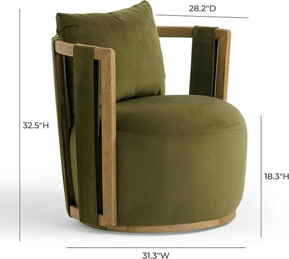 First of a Kind Swivel Chair in Green Plywood - Image 2