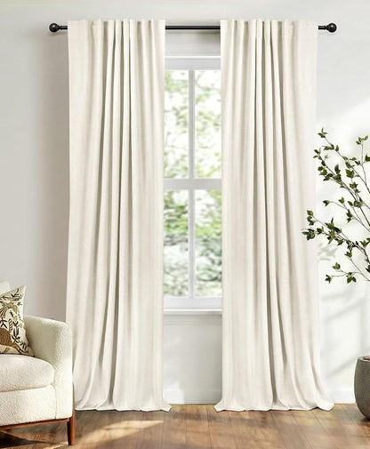 Faux Linen Total Blackout Curtains by 100BlackoutShield