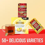 Twinings Decaffeinated Chai Individually Wrapped Bags, 20 Count (Pack of 6), Sweet, Savoury Spices, Enjoy Hot or Iced, 120 Teabags