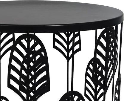 Homebeez Nesting End Tables Set of 2, Round Black Side Table - Image 5