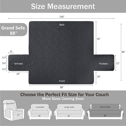 Quilted Grand Sofa Covers Washable, Couch Cover - Image 7