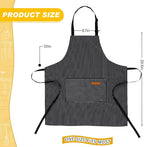 Handepo 4 Pcs Kitchen Cooking Aprons with Pockets Adjustable Waterproof Baking Apron for Women Men, Chef,BBQ, Christmas Gift
