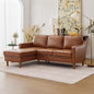 Kingfun 88" L-Shape Sofa, Faux Leather Sectional Couch, Mid Century Modern by KINGFUN-Anexcitingoption