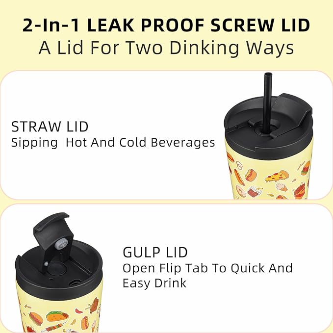 BJPKPK 34oz Skinny Tumbler With lid And Straw Stainless Steel Travel Coffee Mug Insulated Tumblers Cups,Yummy