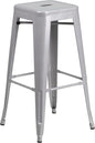 Flash Furniture Commercial Grade 30" High Backless Silver Metal Indoor-Outdoor by FlashFurniture