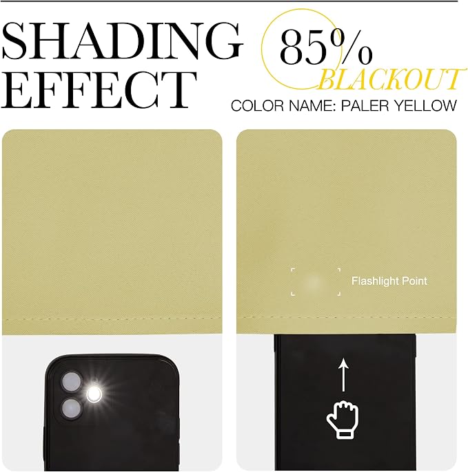 NICETOWN Paler Yellow Blackout Curtains - Image 5