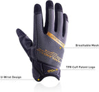 HANDLANDY Mens Work Gloves Touch screen, Utility Mechanic Gloves, Flexible Breathable Fit- Padded Knuckles & Palm