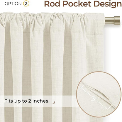 INOVADAY 100% Blackout Linen Curtains - Image 4