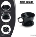 Ceramic Pour Over, Black Ceramic Pour Over Coffee Dripper, 3 Holes, Single Small Coffee Dripper for Office, Home, Travel, Camping