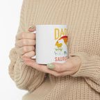 11 OZ Novelty Coffee Mugs - Christmas Gift (Daddy Saurus Rex Theme)