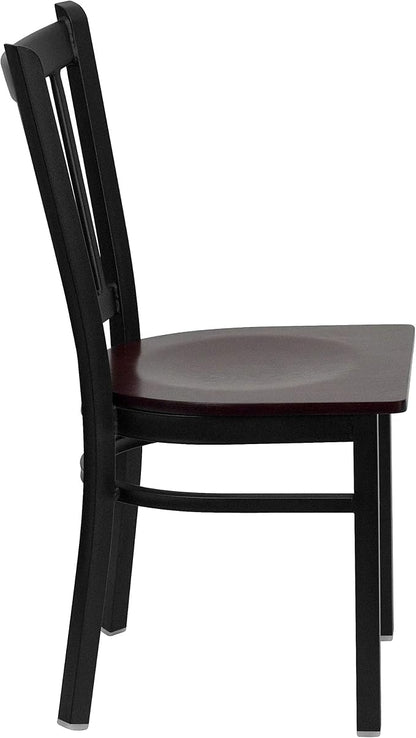 Flash Furniture HERCULES Series Black Vertical Back Metal Restaurant Chair - Image 4