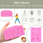 Mujiang Baseball Fondant Molds Sports Theme Silicone Molds Baseball Cap Bat Cake Decoration Mold For Cake Decorating Chocolate Gum Paste Candy Polymer Clay Set Of 3