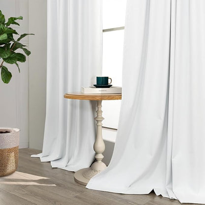 Pitalk White Room Darkening Curtains White Blackout Curtain 68 Inch Length 2 - Image 8