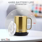 SMLDR Pro Heated Mug, 14 oz Smart Mug, Self-Heating, Adjustable Temperature, Battery Powered, Great for Coffee & Tea, Excellent Gift (Gold)