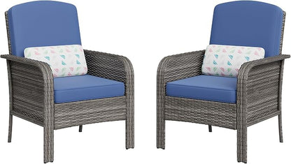 GarveeLife Set of 2 Wicker Patio Chairs, Heavy Duty, - Image 7
