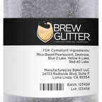Brew Glitter - Silver (50g 1x Jar) | Edible Glitter For Drinks, Beer and Cocktail Beverages by Bakell