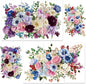 6 Sheets Watercolor Flower Rub on Transfers by BEUNITONE
