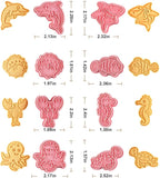 8 Pcs Ocean Cookie Cutters Set Baking Molds 3D Ocean Press type Cookie Cutter for Baking, Fondant, Cheese, and Pastries