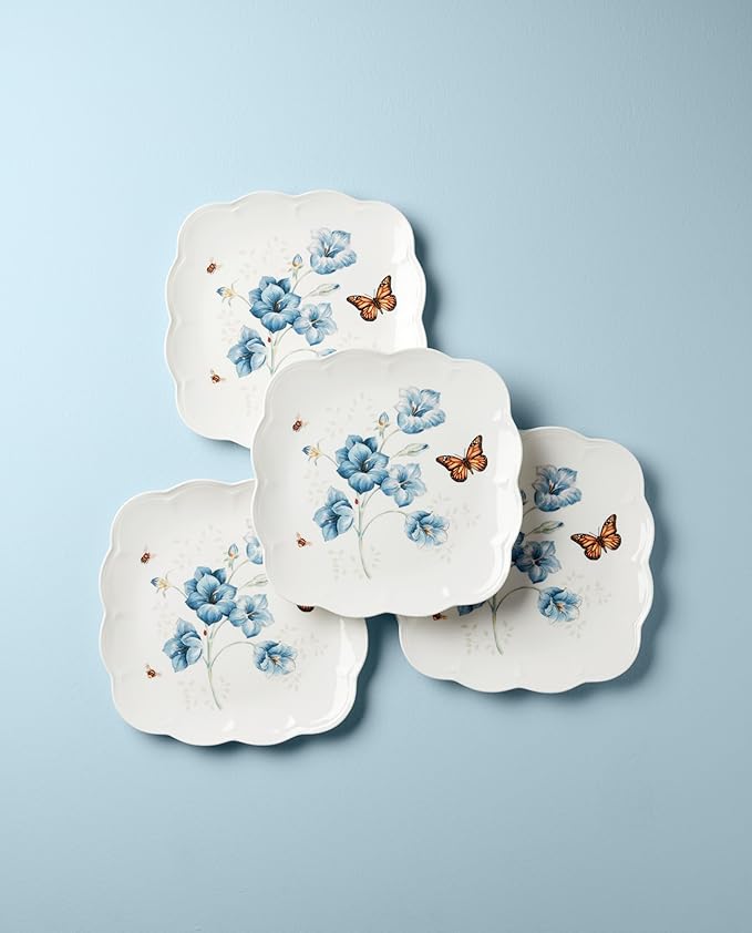 Lenox 894309 Butterfly Meadow Square 4-Piece Dinner Plates