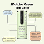 Pop & Bottle, Oat Milk Lattes - Matcha with Reishi and Maitake Mushrooms, Green Tea Latte, MCT Oil, Organic, Dairy Free, Gluten Free, Lightly Sweetened with Dates - Matcha, 8 Fl Oz (12 Pack)