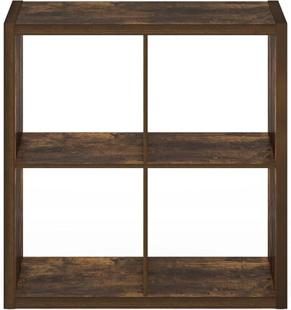 Furinno Cubicle Book Shelf, 4-Cube Bookshelf, Extra Thick Frame Reversible - Image 9