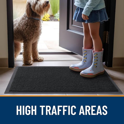 OLANLY 2-Pack Front Door Mats 35x23, Waterproof Heavy-Duty Doormats | Black - Image 7