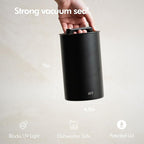 KIVY Vacuum Coffee Canister - Push Lid Preserves Coffee Aroma & Oil - Stainless Steel Airtight Coffee Canister - Removes Excess Air