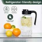Mason Jar Pitcher - Airtight & Leakproof Glass Pitcher with Lid, Perfect for Breastmilk, Cold Brew, and Sun Tea, 2 Quart (64 oz) 1/2 Gallon Mason Jar with Pour Spout Lid