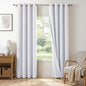 100% Blackout Linen Textured Curtains 90 Inch Long, Bright White | 100% by 100BlackoutShield