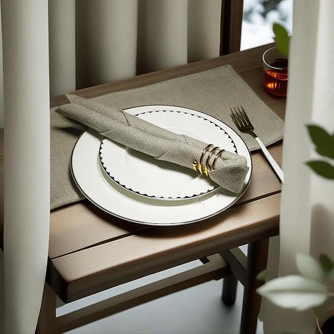 BALCONY & FALCON Cloth Napkins Set of 6 Washable Linen Napkins Absorbent - Image 9