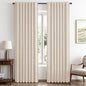 MIULEE 100% Blackout Linen Curtains 42 x 72 Inch Cream Beige 2 Panels | Thermal by MIULEE