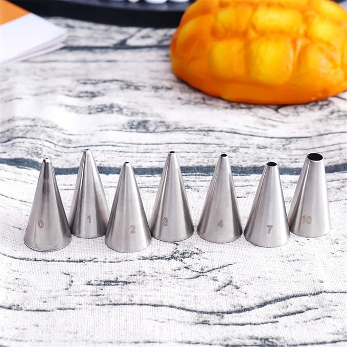 Cake Decorating Set, 7 Pieces Stainless Steel Icing Piping Nozzles Tips Kit - Christmas Holiday Birthday Anniversary Wedding Cupcakes Cakes Cookies Dessert Candy Pastry DIY Making Tools #6