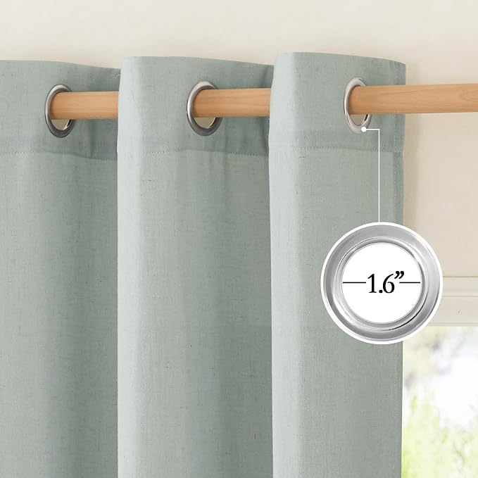 NICETOWN Linen Sage Green Curtains 96 inches Long - Image 2