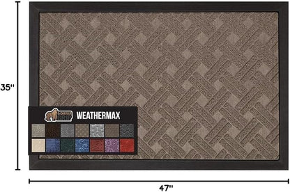 GORILLA GRIP 100% Waterproof All-Season WeatherMAX Doormat, US Designed Natural - Image 2