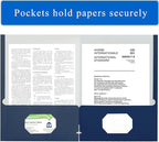 Zzrywuty File Folders with Pockets Letter Size, 50-Pack Paper Folders with Card Slot, Two Pocket Folders for School Students, Businessmen, Home and Office Workers（Old Blue）