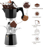wedrink Stovetop Espresso Maker Moka Pot 9 Espresso Cup-15.2OZ Cuban Coffee Maker Stove top Coffee Maker Moka Italian Espresso