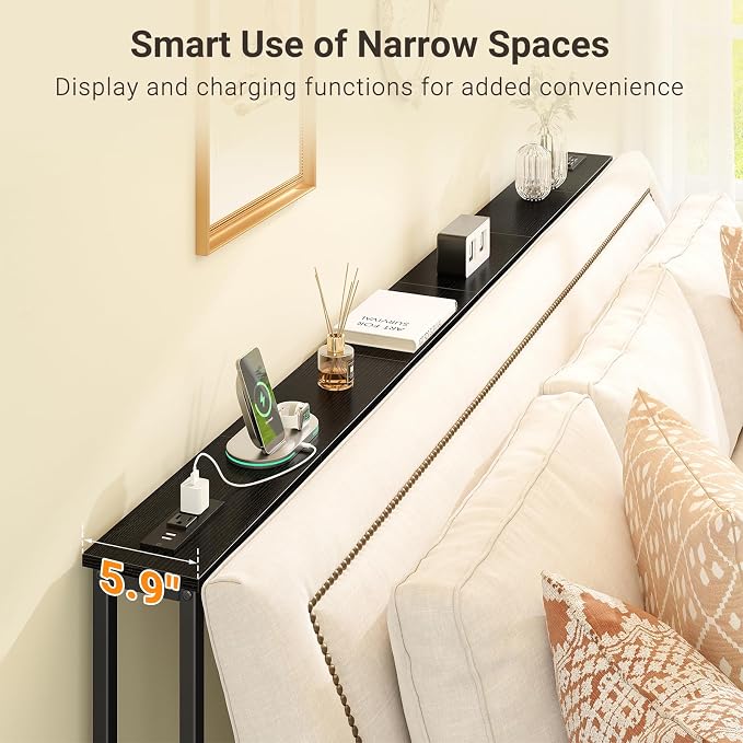 ELYKEN 2 Pack 5.9" Narrow Console Sofa Table - Image 7